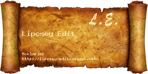 Lipcsey Edit névjegykártya